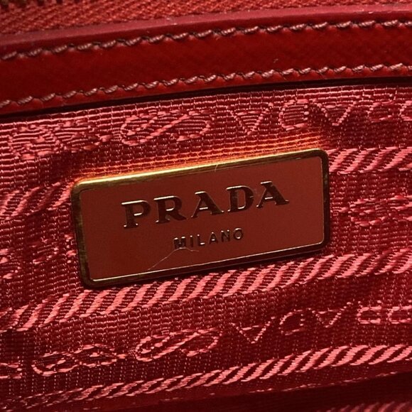 PRADA Galleria Mini Bag Red Patent Leather Handbag 738-082725 - Picture 14 of 14